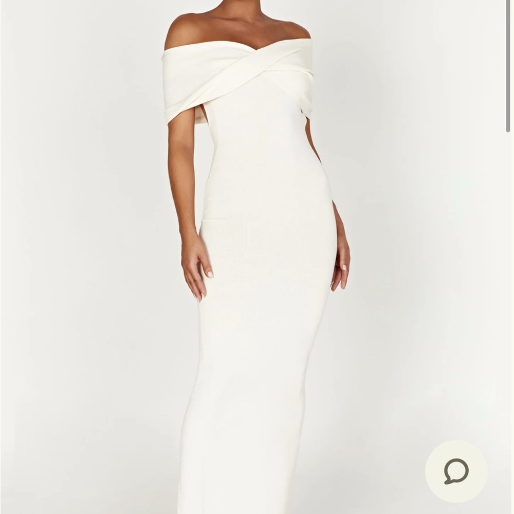Terese Off Shoulder Knit Maxi Dress - Cream